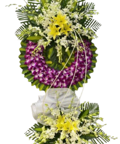 Lẵng Hoa Tang Lễ Trắng 🕊️ - Gửi Lời Chia Buồn Sâu Sắc